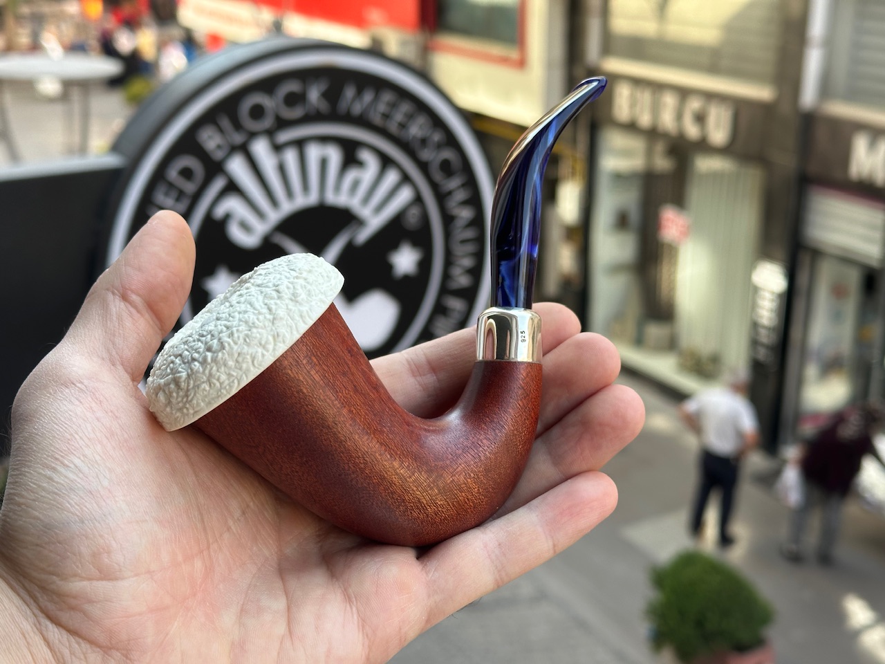 altinay-calabash-mahagoni-meerschaumpfeife-silber-army image 1
