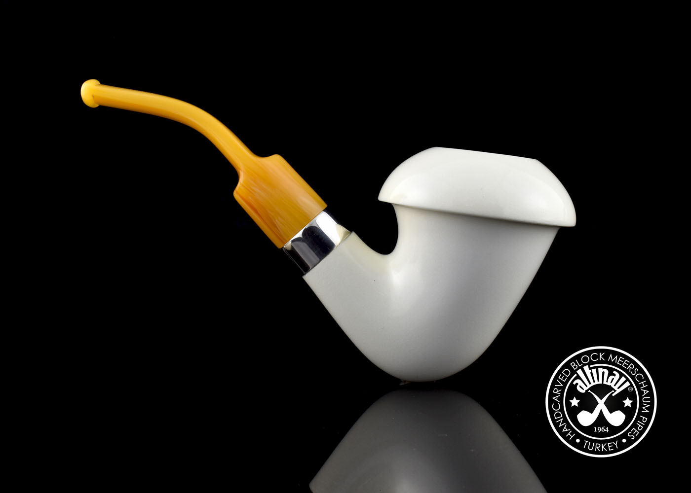 altinay-calabash-meerschaumpfeife-silberband-gebogen image 3