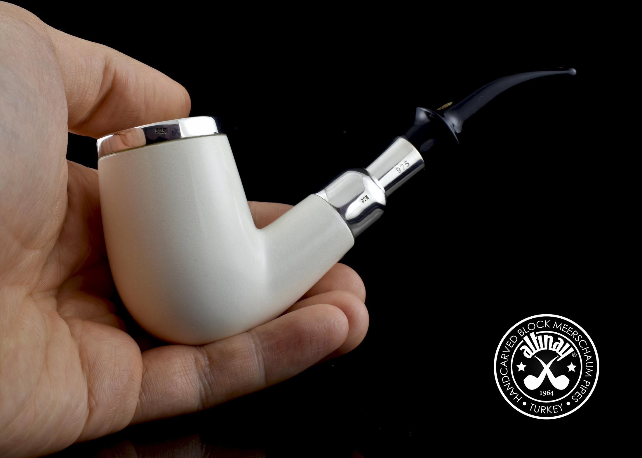 altinay-translucent-top-silver-billiard-meerschaumpfeife-spigot-a image 4