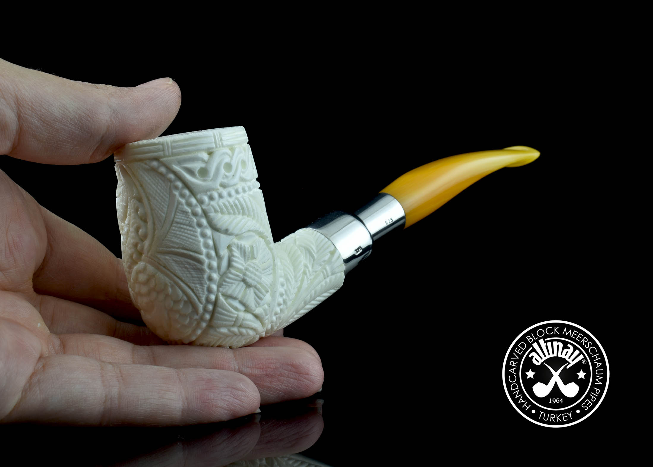altinay-spigot-billiard-52242-meerschaumpfeife-drachenmotiv-silber image 4