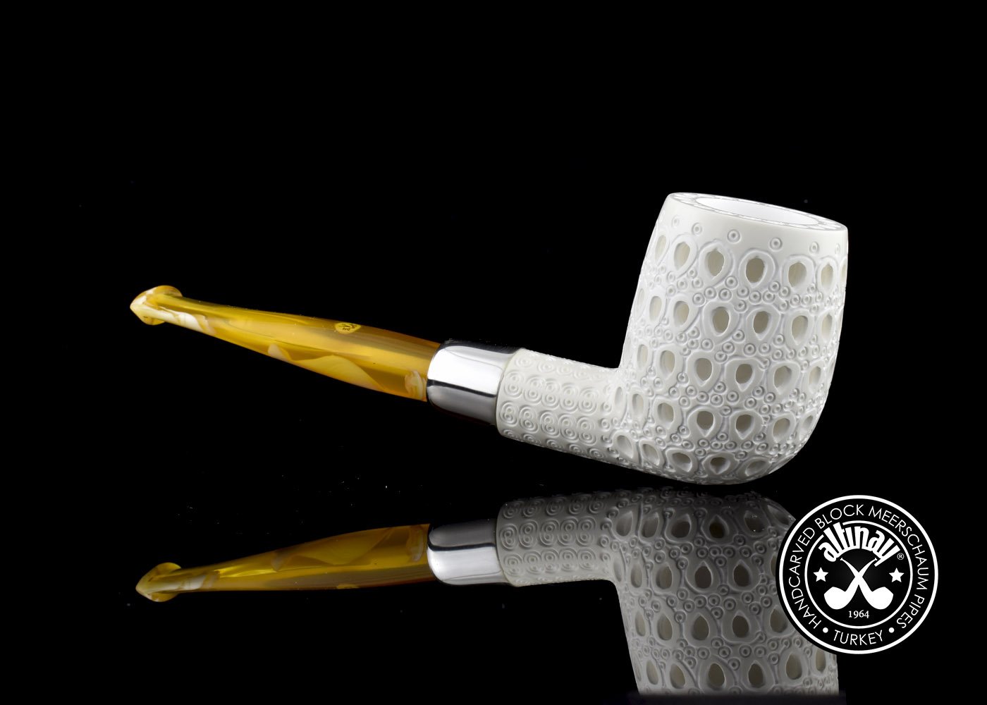 altinay-army-latticed-billiard-meerschaumpfeife-silber image 5