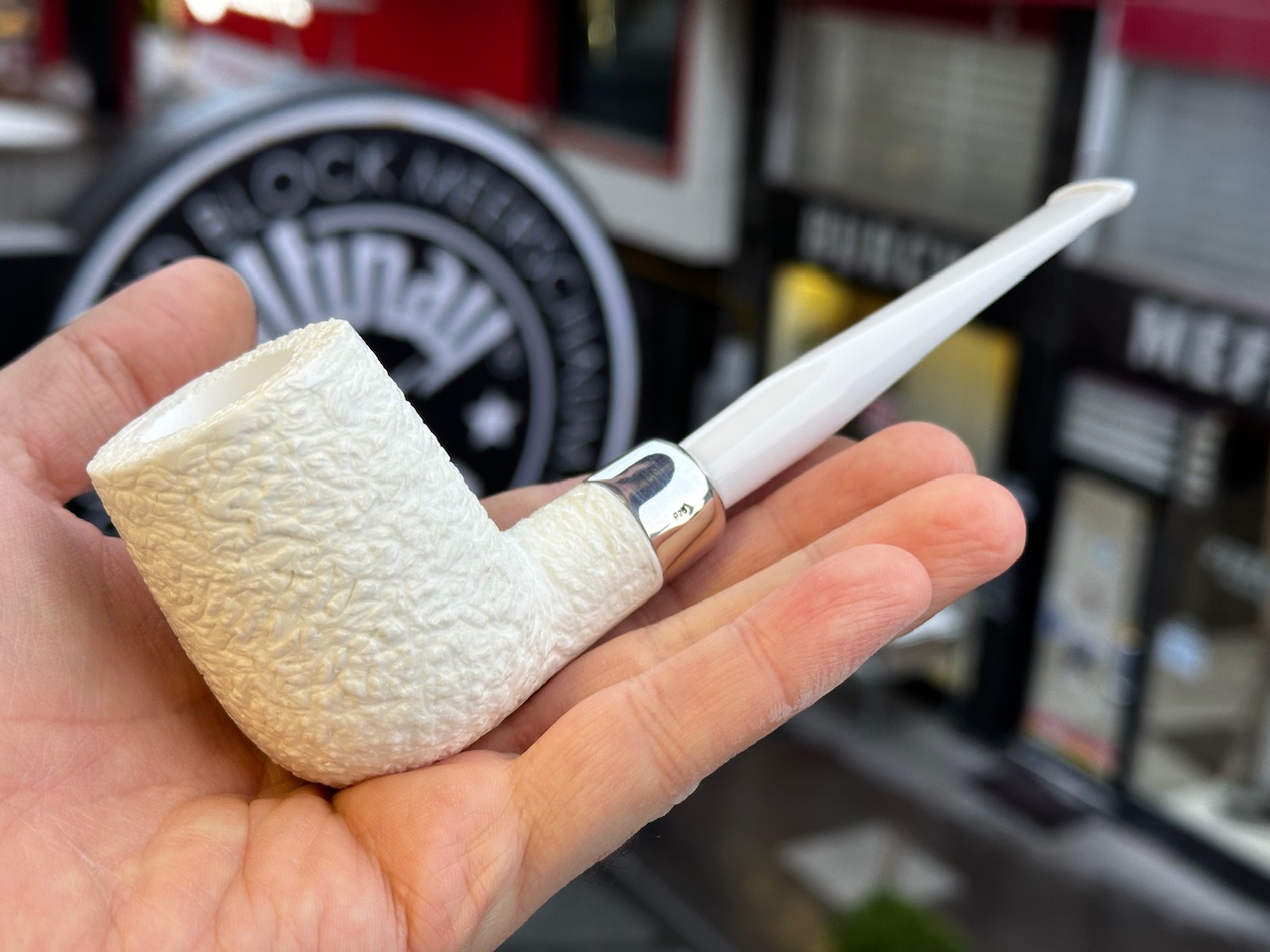 altinay-billiard-silver-army-meerschaumpfeife-silberring image 1
