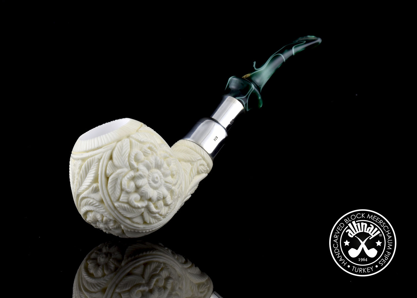 altinay-spigot-ball-meerschaumpfeife-silber-spigot-mundst-ck image 3