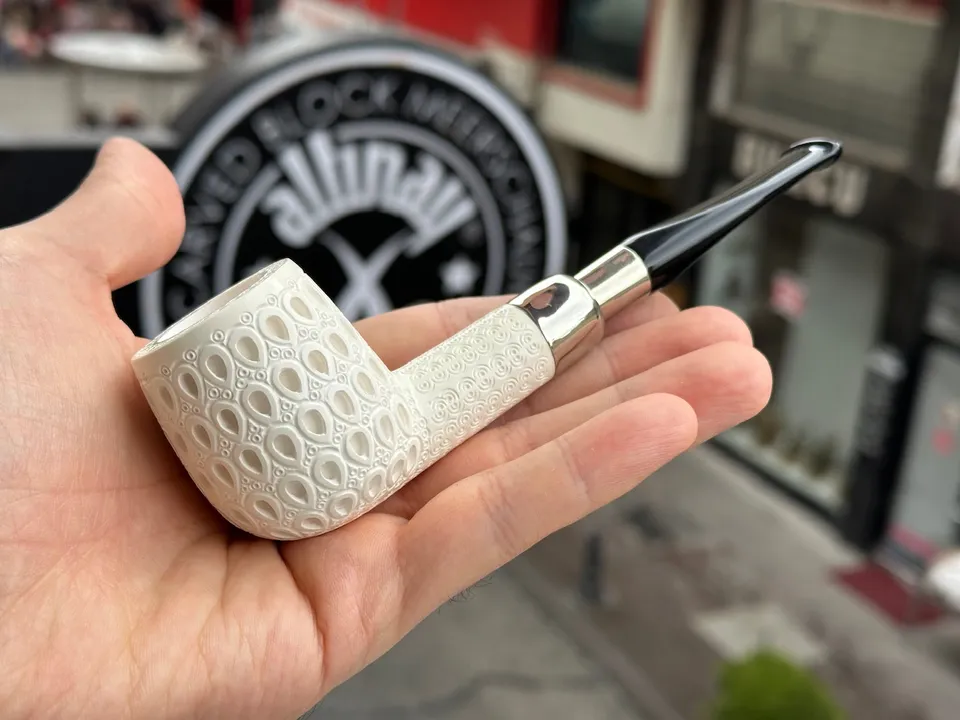 altinay-spigot-billiard-meerschaumpfeife-silber-8 image 1