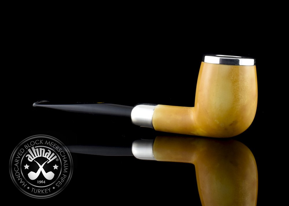 altinay-calcined-billiard-meerschaumpfeife-silver-army-cap image 4