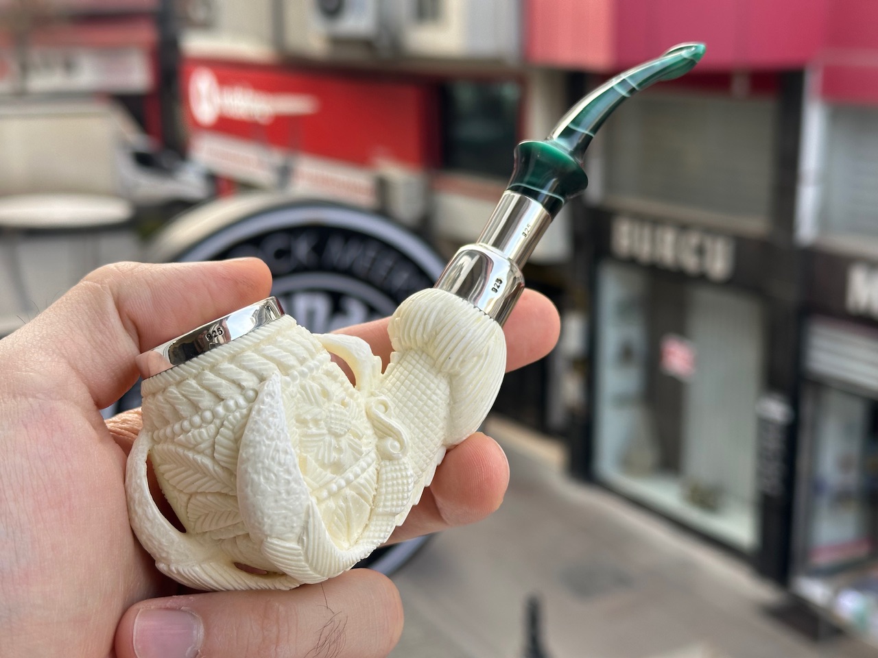 altinay-eagle-s-claw-meerschaumpfeife-silber-spigot-kralle image 4