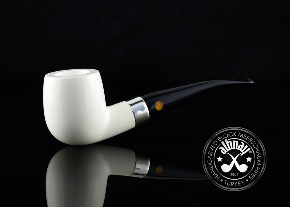 altinay-classic-half-bent-meerschaumpfeife-silberband image 1