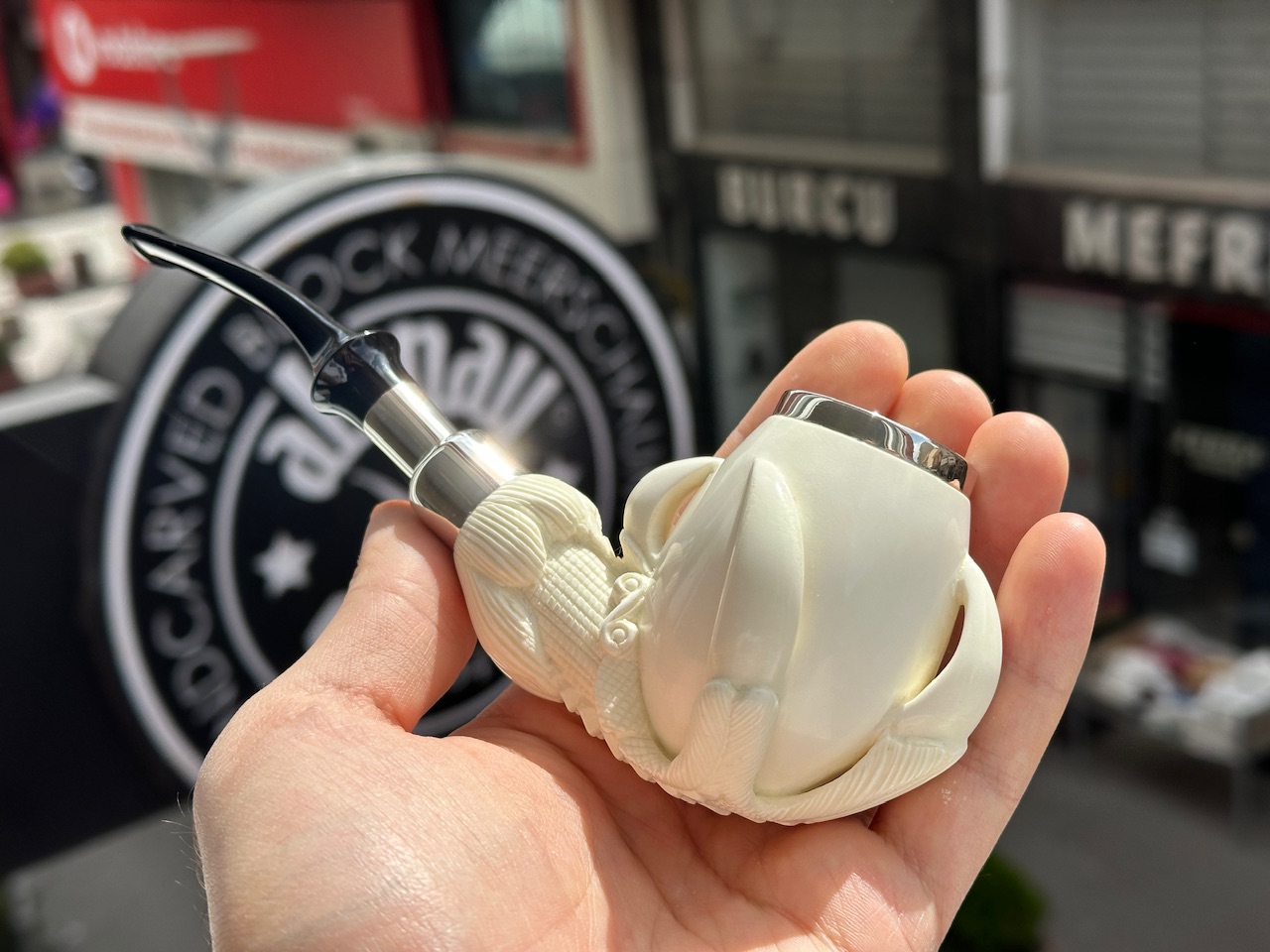altinay-eagle-s-claw-top-silver-claw-spigot-meerschaumpfeife-silber image 6