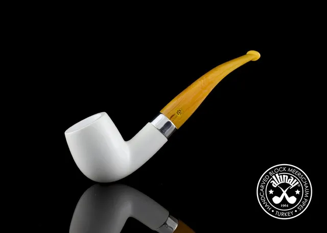 altinay-classic-bent-meerschaumpfeife-silberband-gebogen image 1