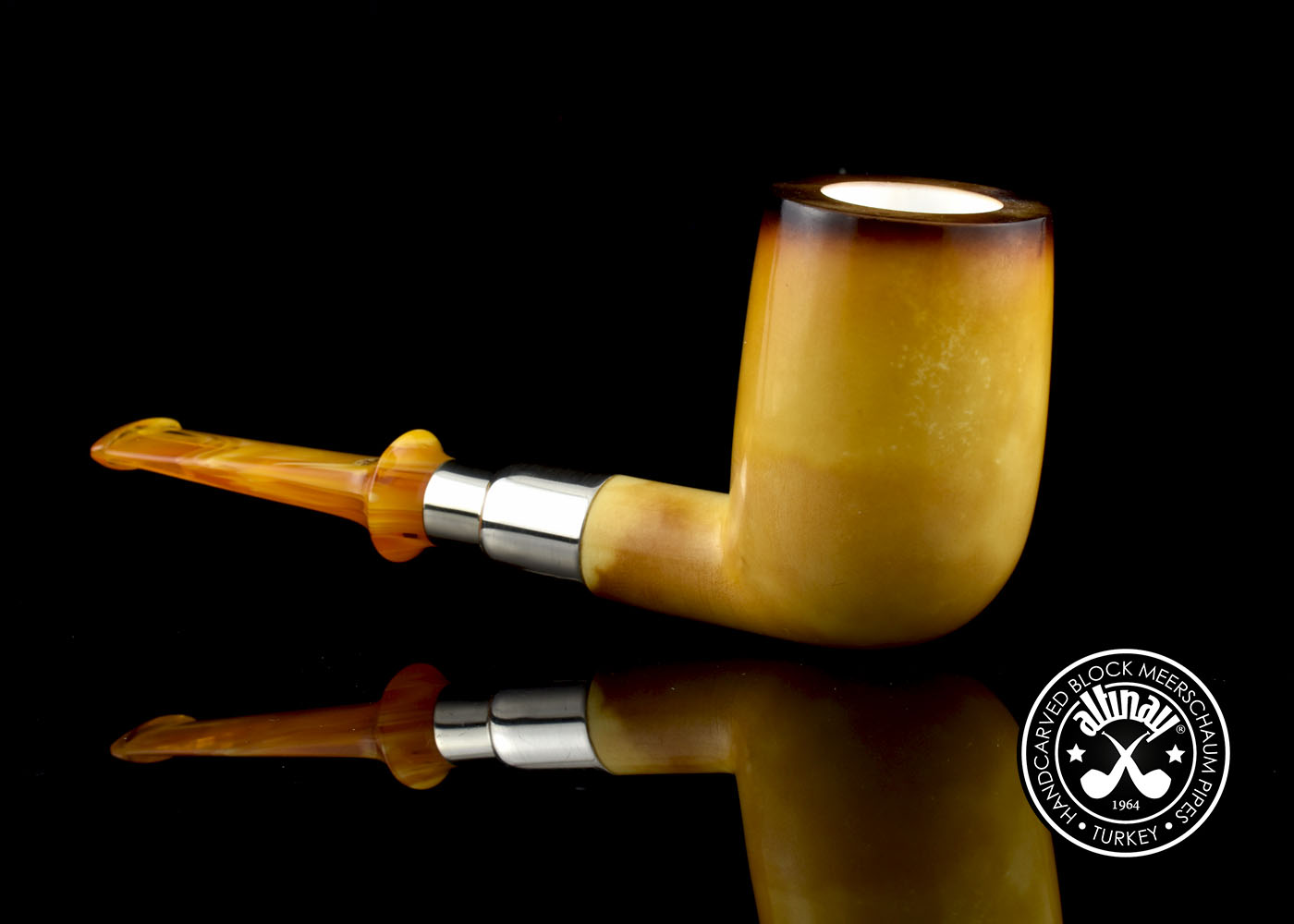 altinay-calcined-billiard-meerschaumpfeife-silber-spigot-wei image 4