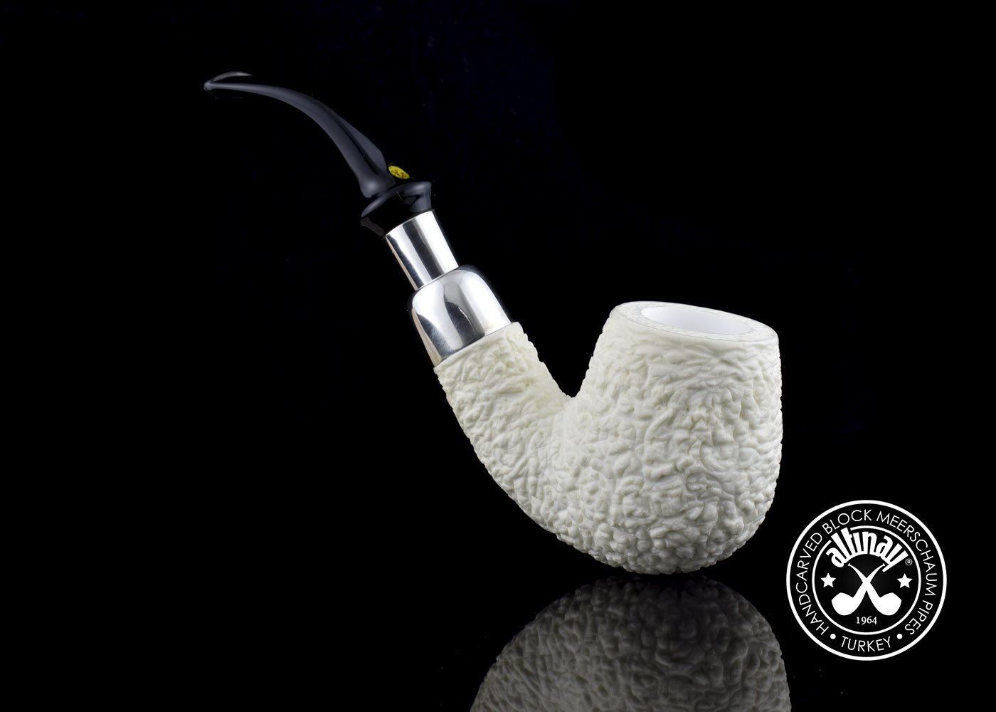 altinay-spigot-bent-billiard-meerschaumpfeife-silber image 4