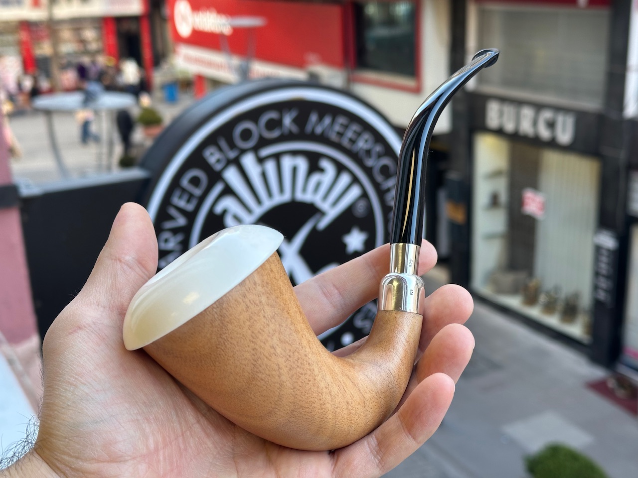 altinay-calabash-xl-meerschaumpfeife-silber-spigot image 1