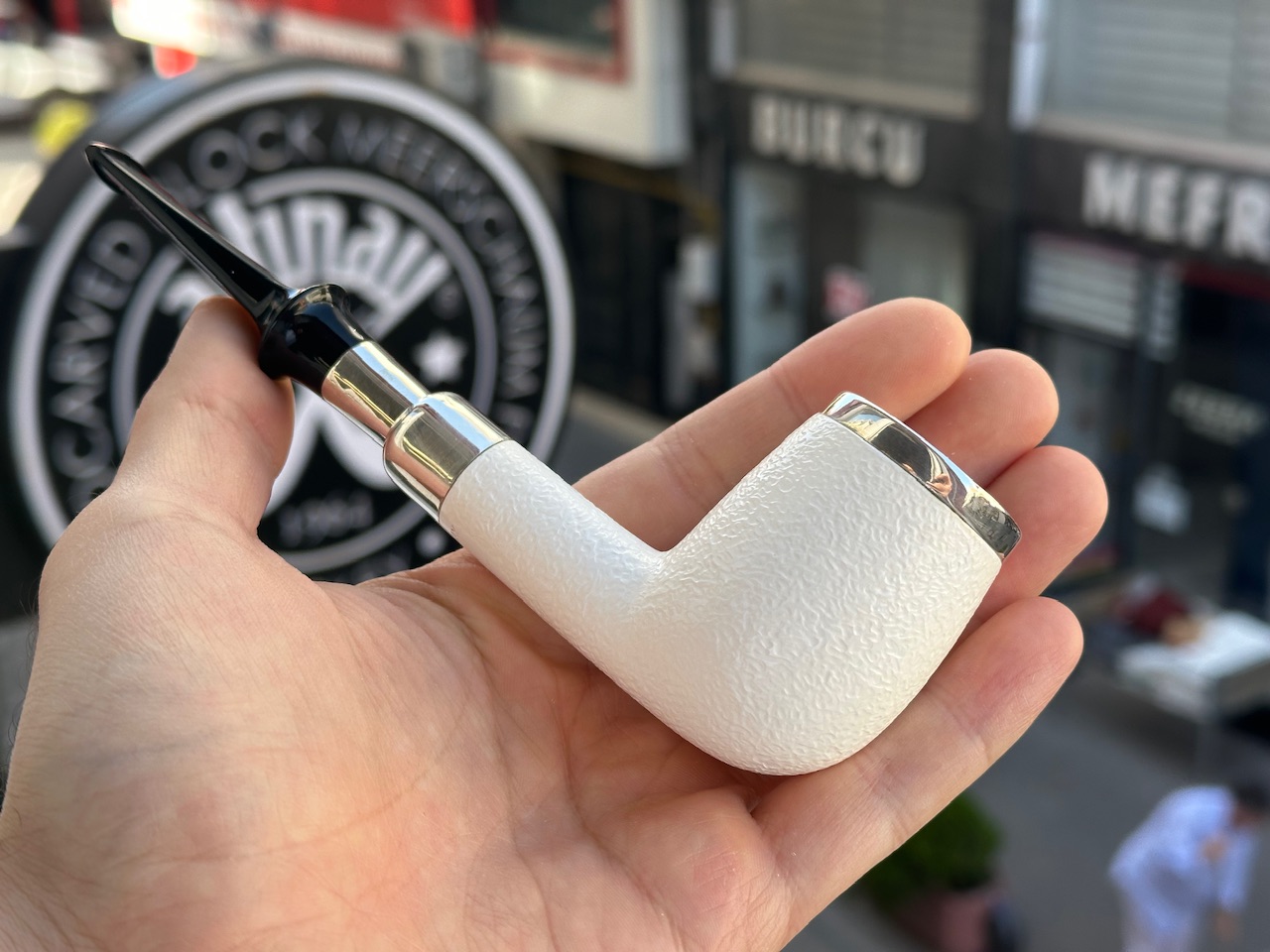 altinay-spigot-billiard-meerschaumpfeife-silber-top-3 image 3