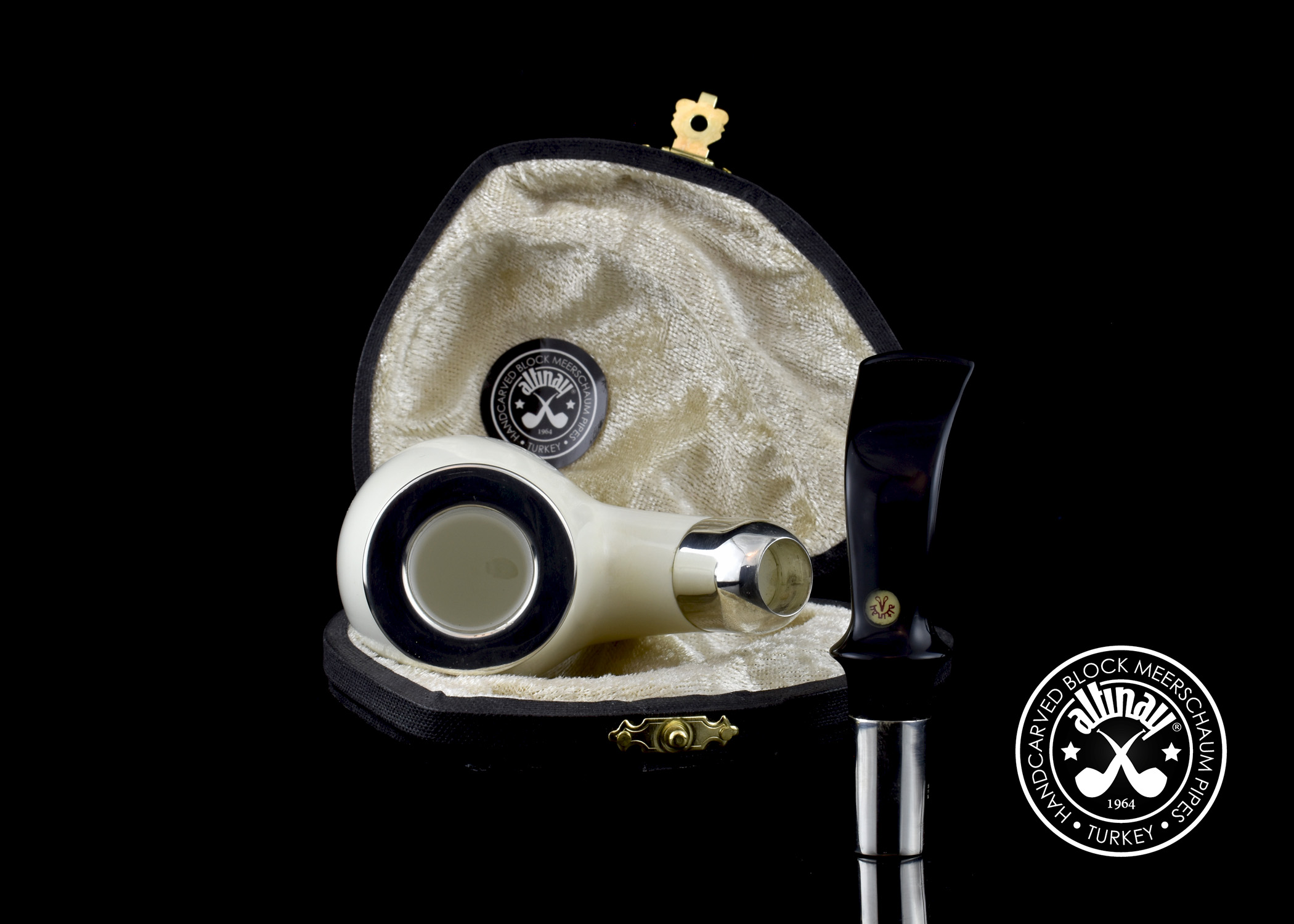 altinay-spigot-brandy-bent-tabakpfeife-meerschaum-silberschmuck image 2