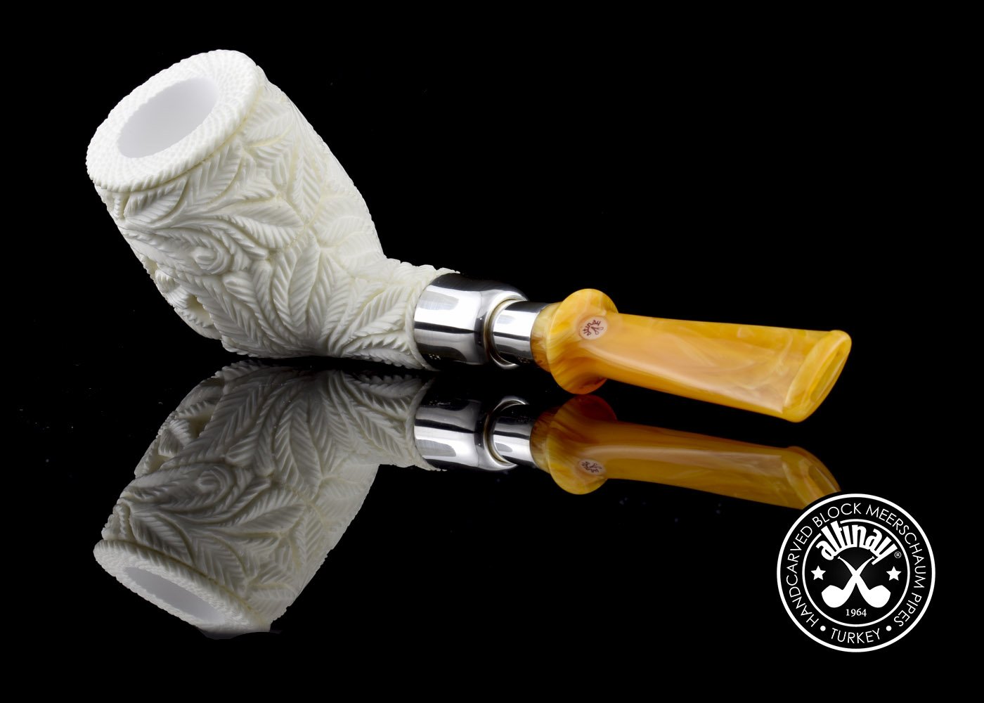 altinay-spigot-billiard-meerschaumpfeife-silber-gerade image 5