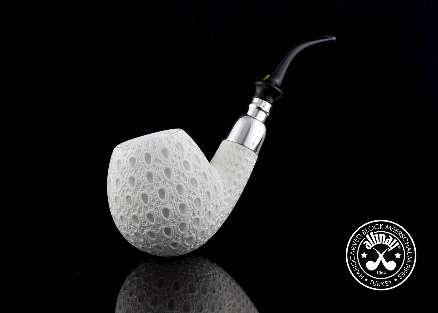 altinay-spigot-bent-apple-meerschaumpfeife-silber-spigot image 2