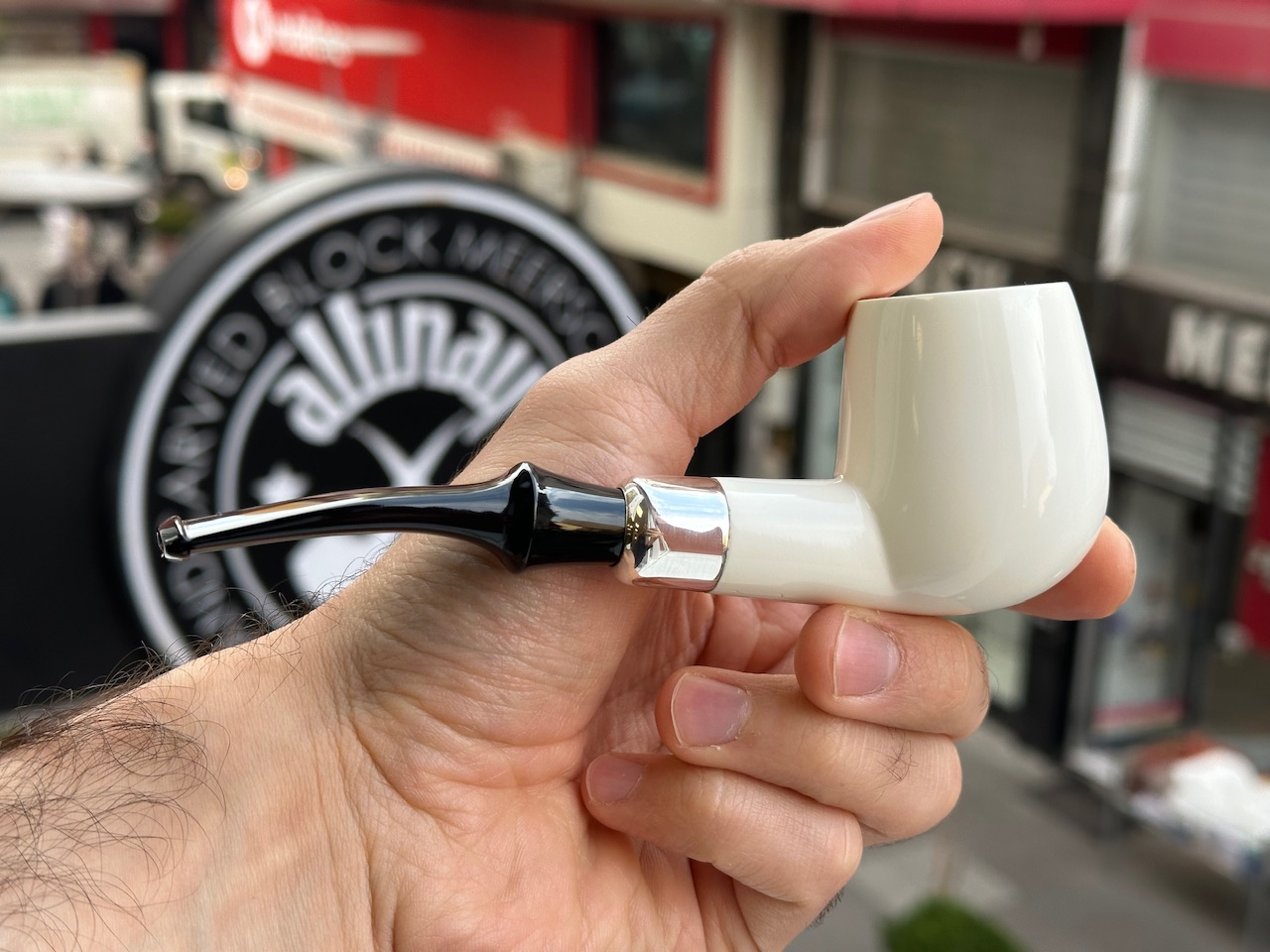 altinay-spigot-billiard-pfeife-silber-army-meerschaum image 3