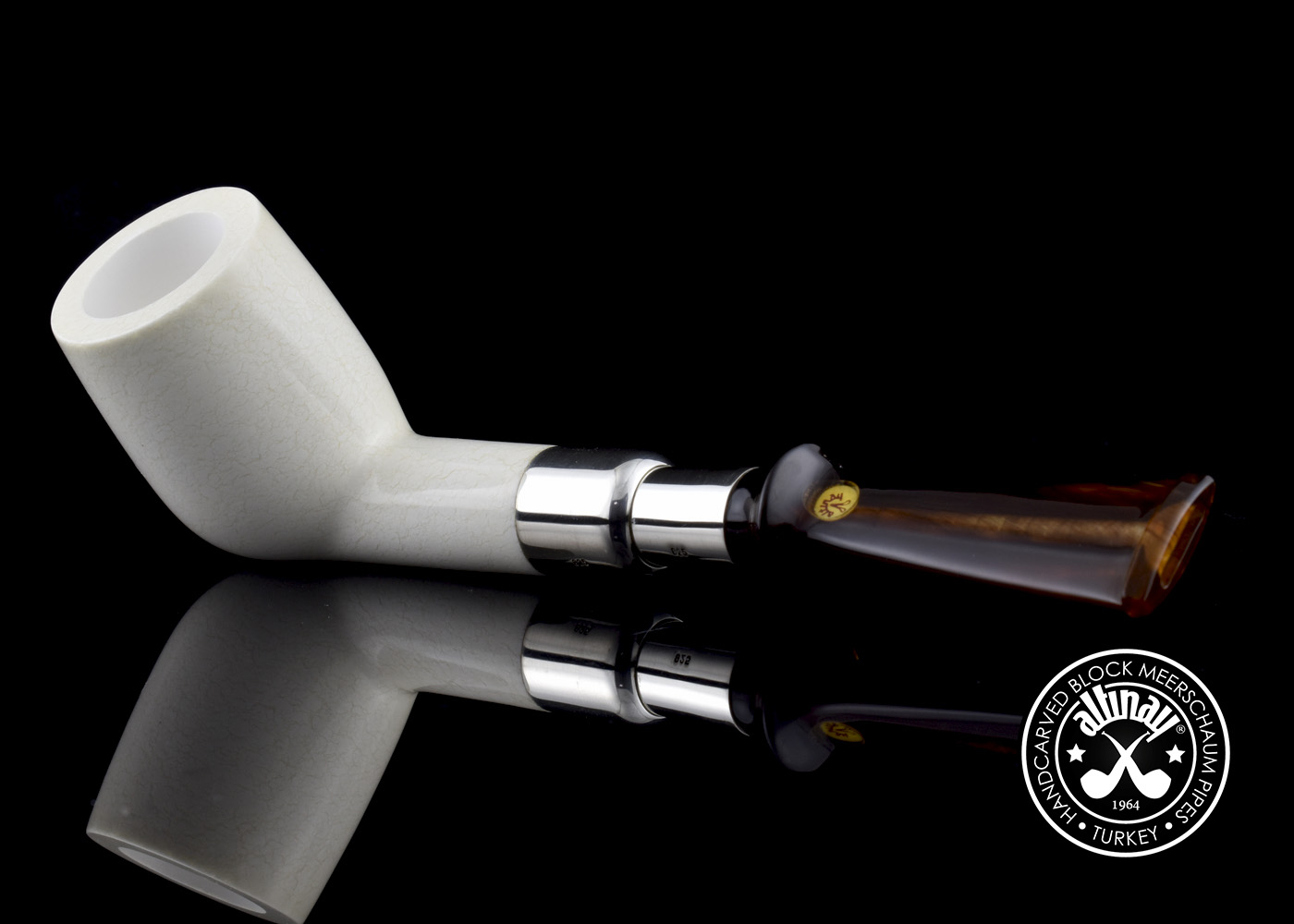 altinay-translucent-billard-meerschaumpfeife-silberspigot image 1