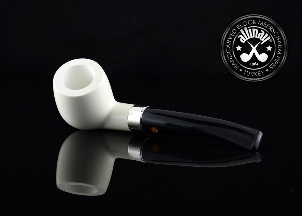 altinay-classic-half-bent-meerschaumpfeife-silberband image 2