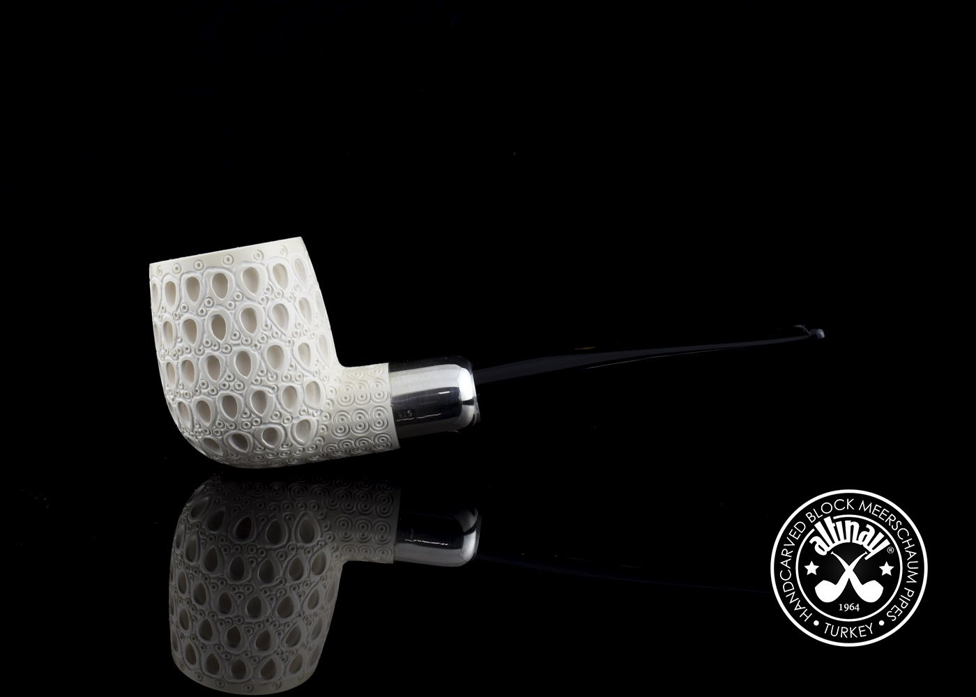 altinay-spigot-billiard-army-meerschaumpfeife-silber-2 image 2