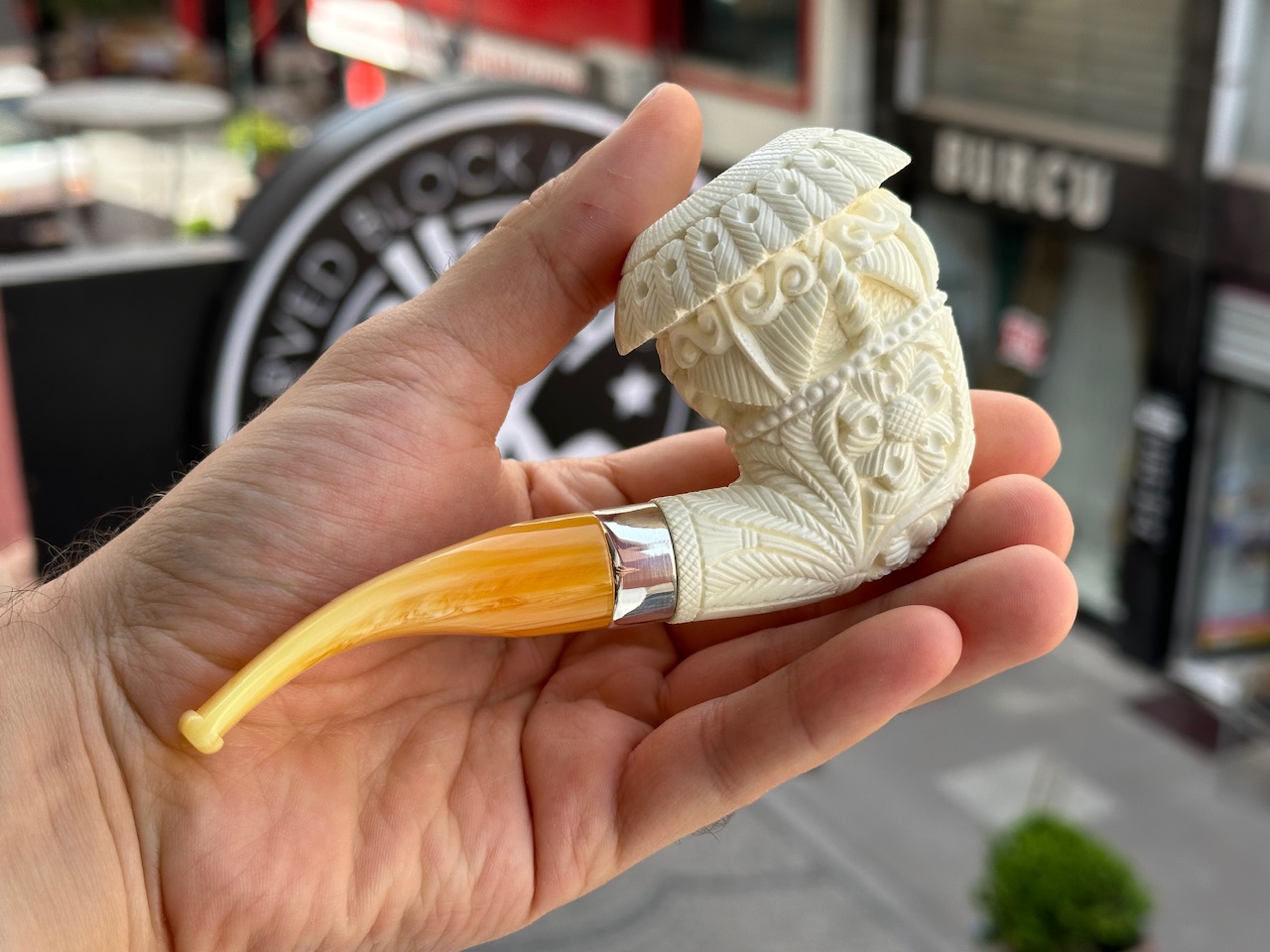 altinay-calabash-meerschaumpfeife-silberring image 2