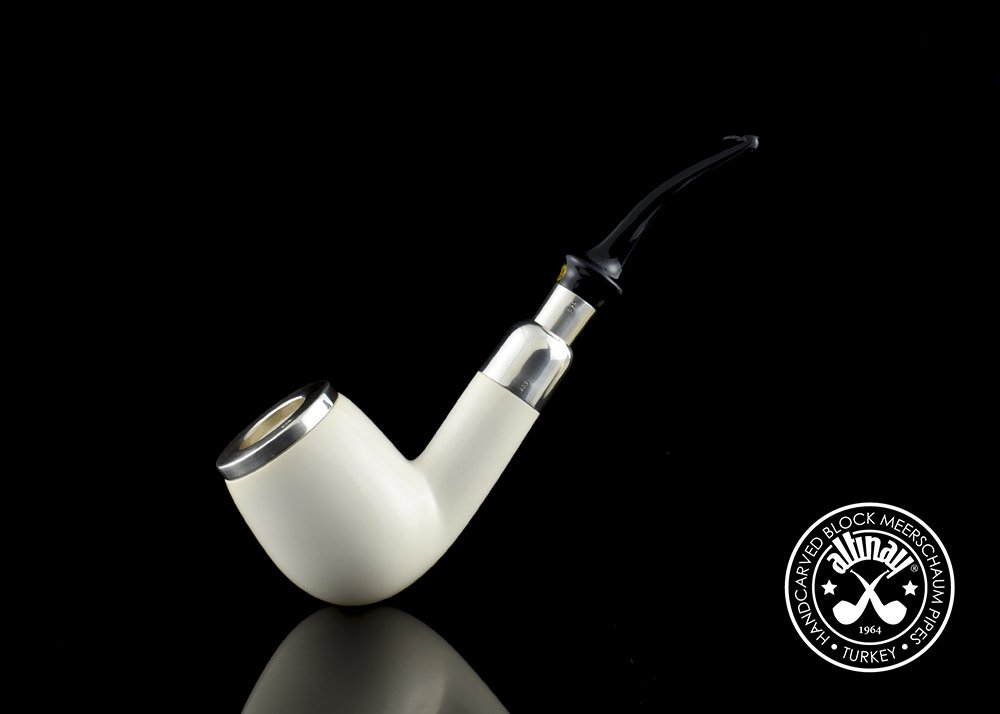 altinay-spigot-bent-billiard-meerschaumpfeife-silber-gebogen image 4