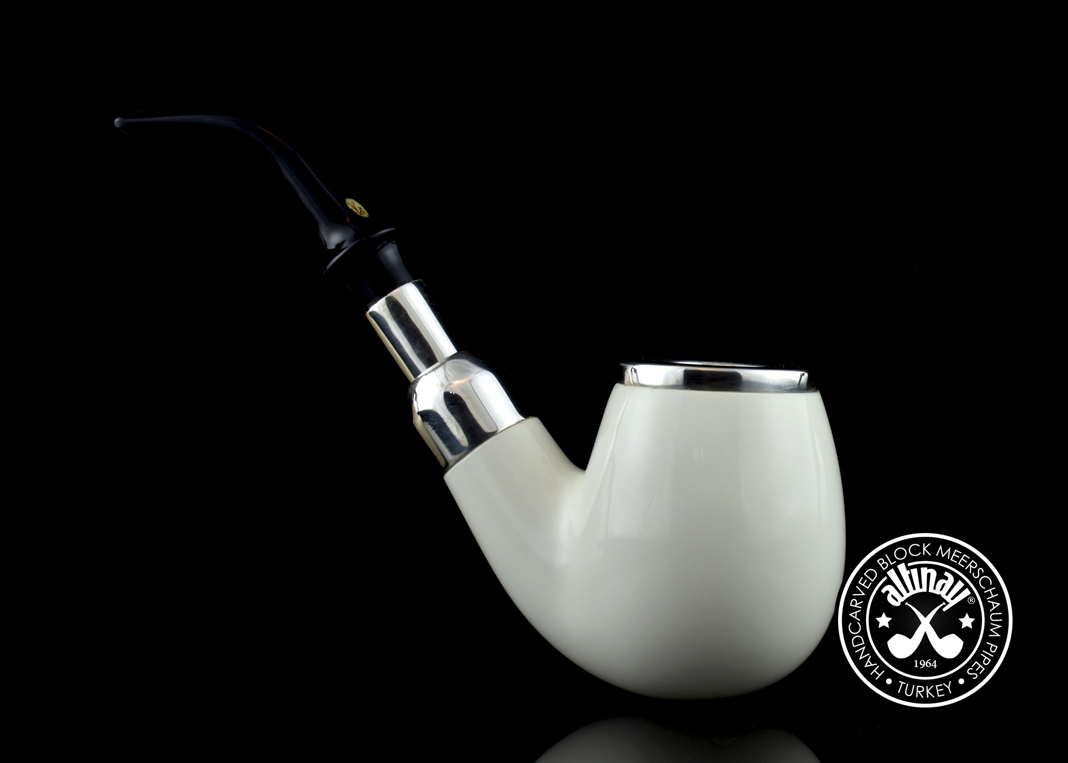 altinay-spigot-brandy-bent-tabakpfeife-meerschaum-silberschmuck image 4