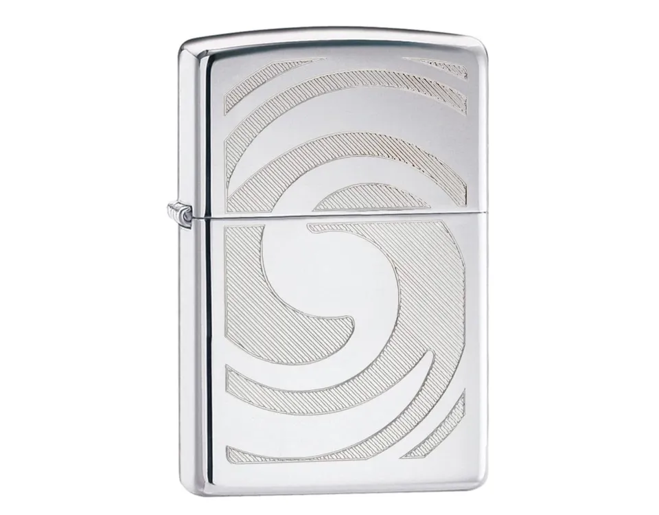 zippo-3d-abstract-taschenfeuerzeug-hochglanz-chrom-benzin image 1