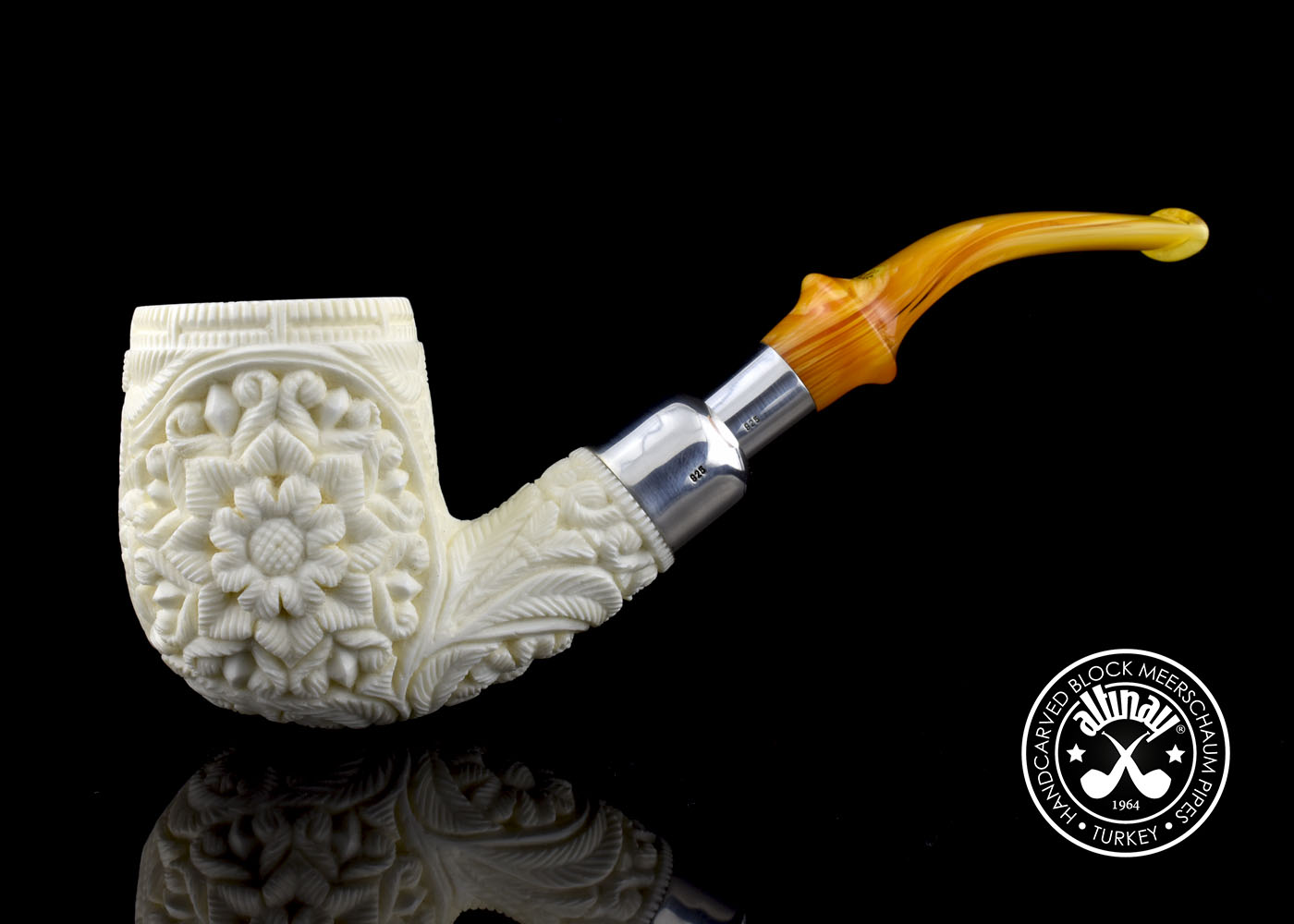 altinay-spigot-billiard-meerschaumpfeife-silber-7 image 2