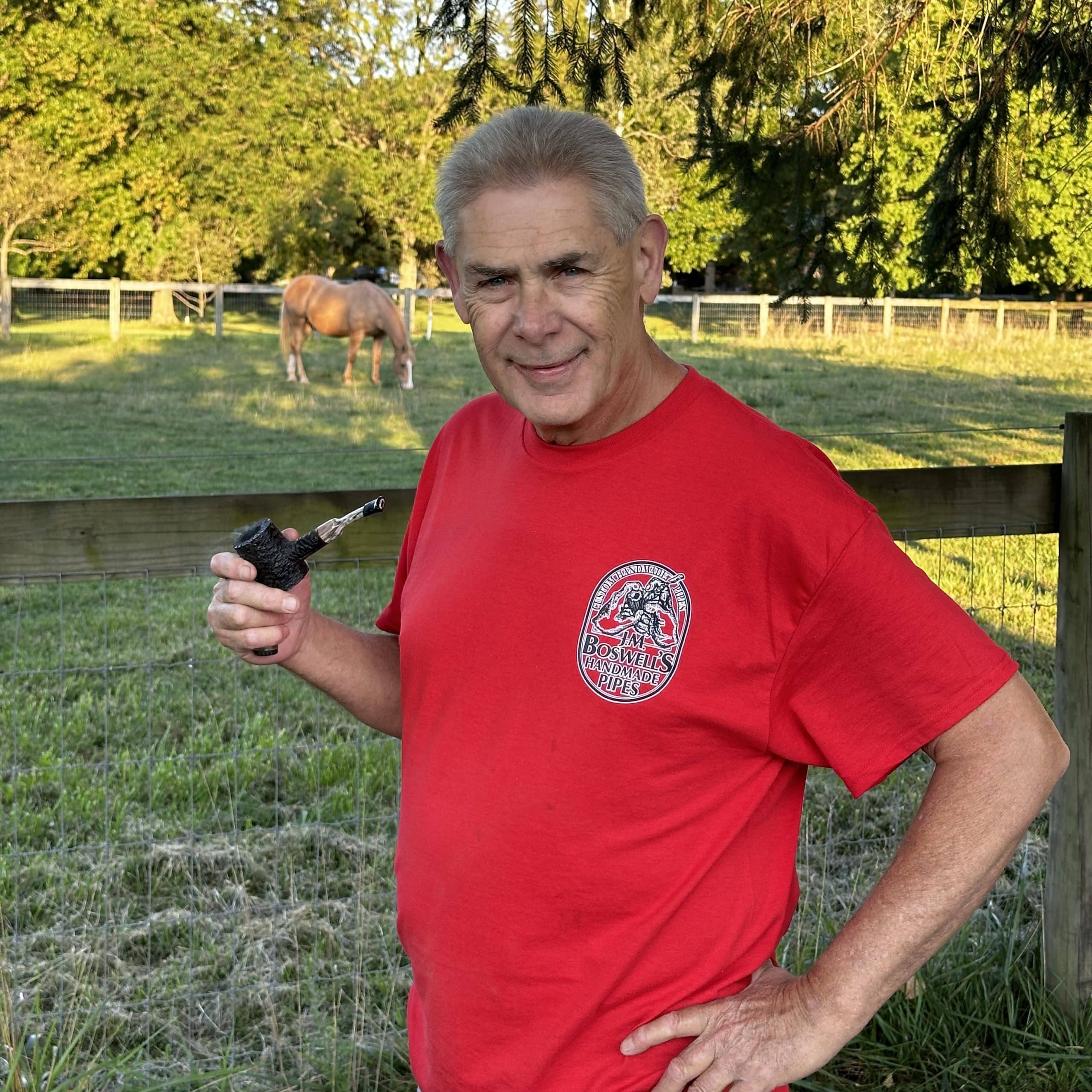 boswell-pipes-and-cigars-t-shirt-rot-logo-baumwolle image 1
