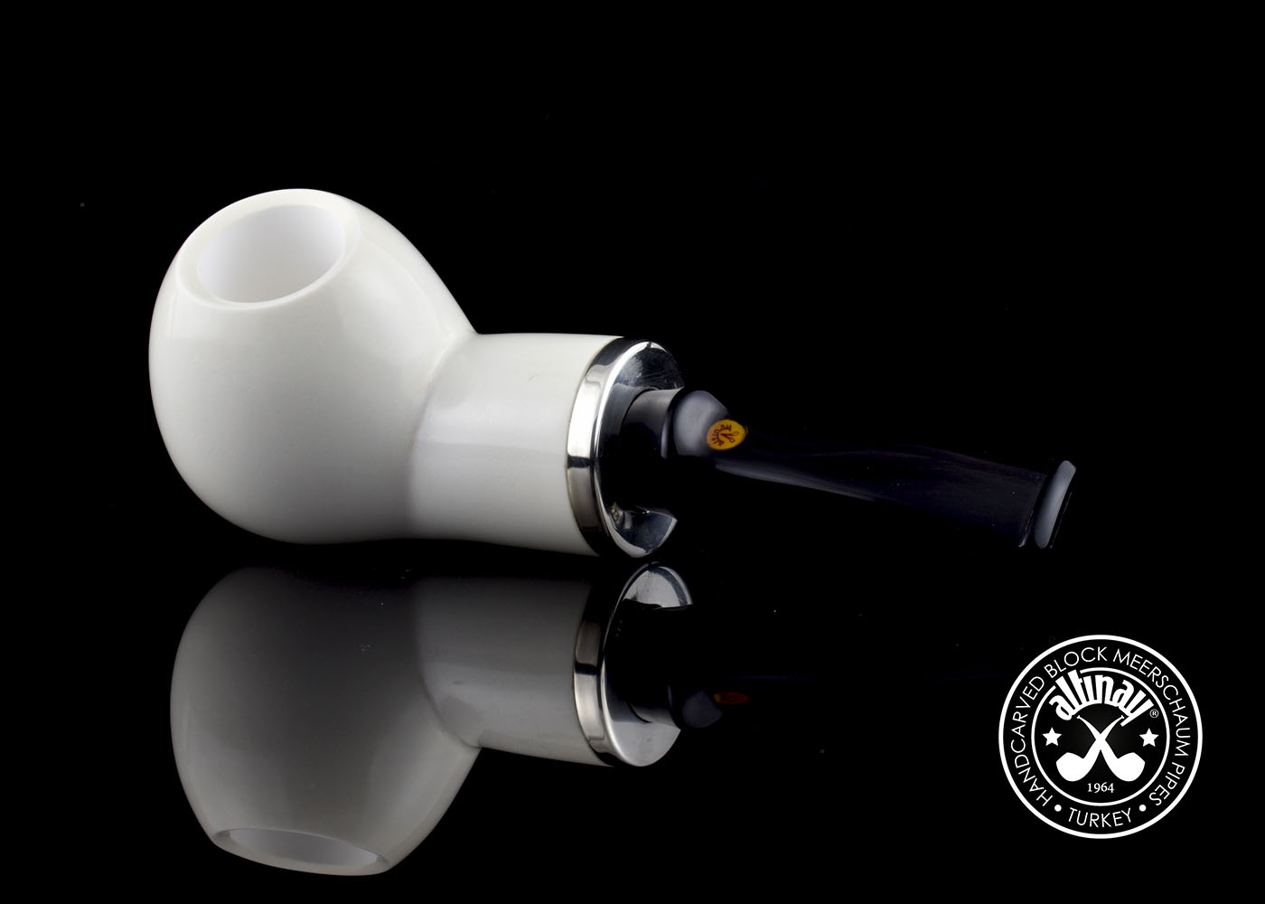 altinay-reverse-calabash-apple-pfeife-silber-army-meerschaum image 4