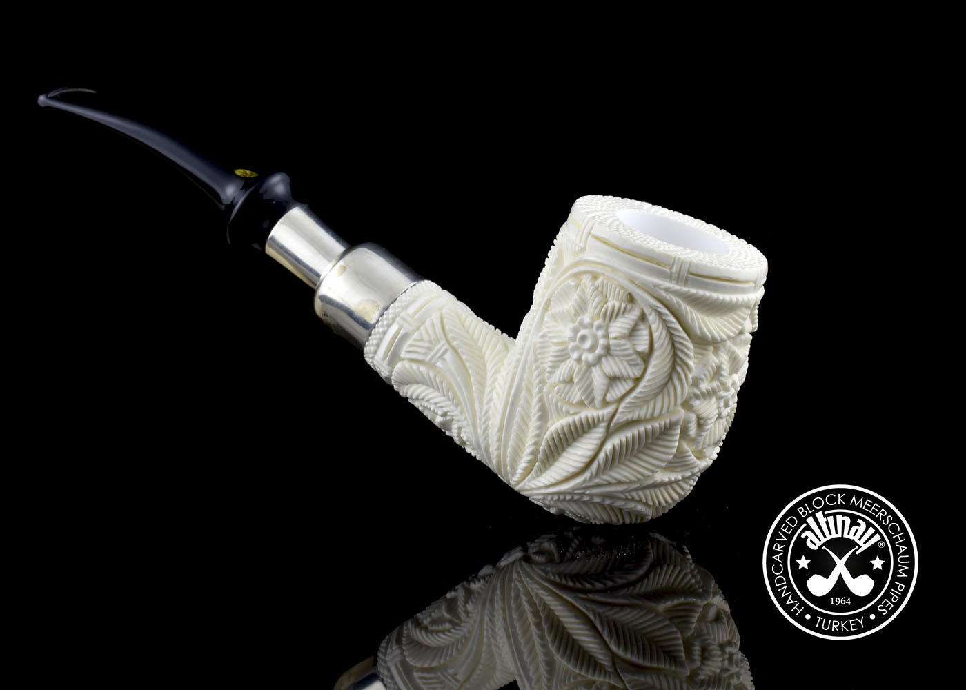 altinay-bent-billiard-silver-spigot-meerschaumpfeife image 2