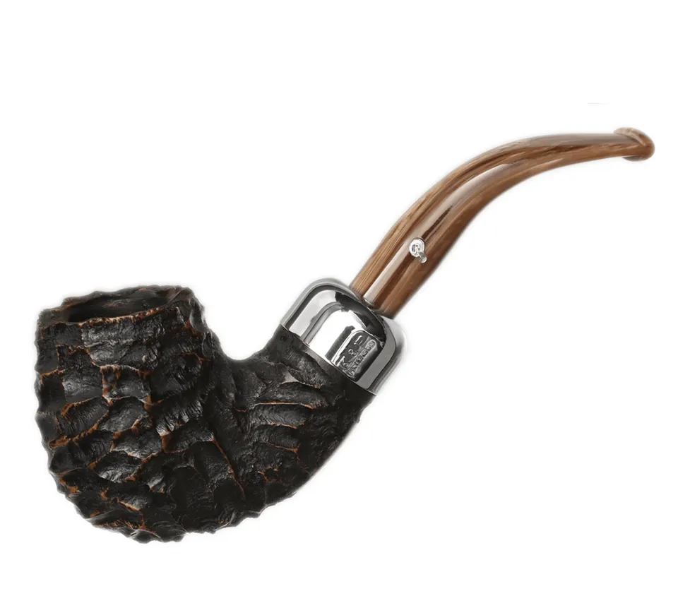 peterson-derry-rusticated-xl90-pfeife-bent-billiard-briar image 1