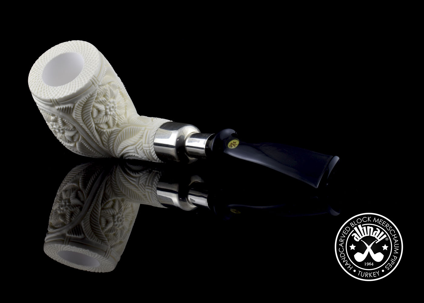 altinay-bent-billiard-silver-spigot-meerschaumpfeife image 4