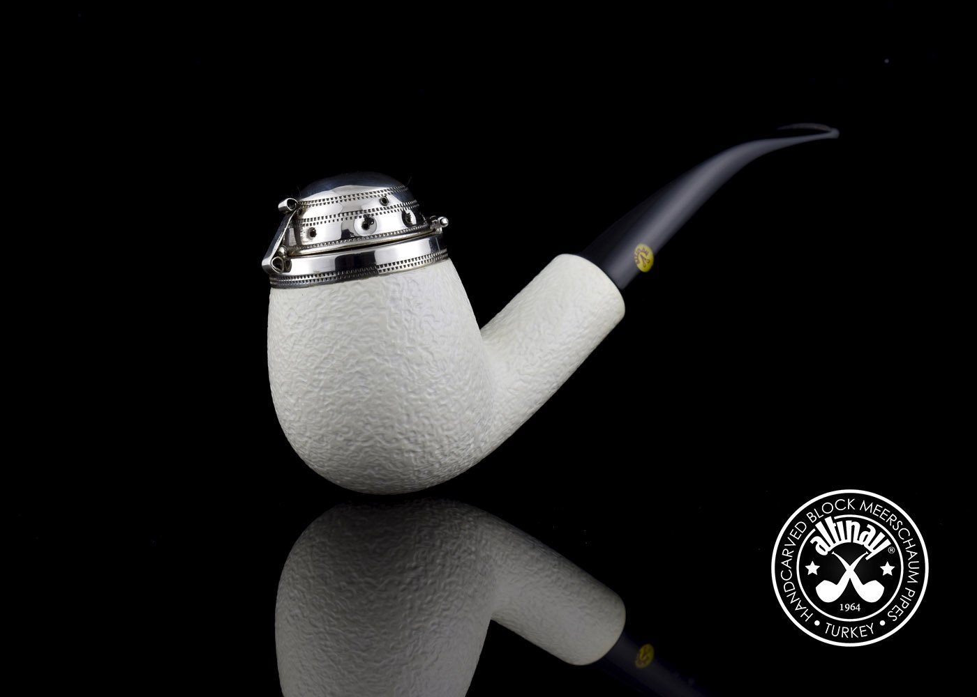 altinay-classic-bent-30623-meerschaumpfeife-silberdeckel image 3