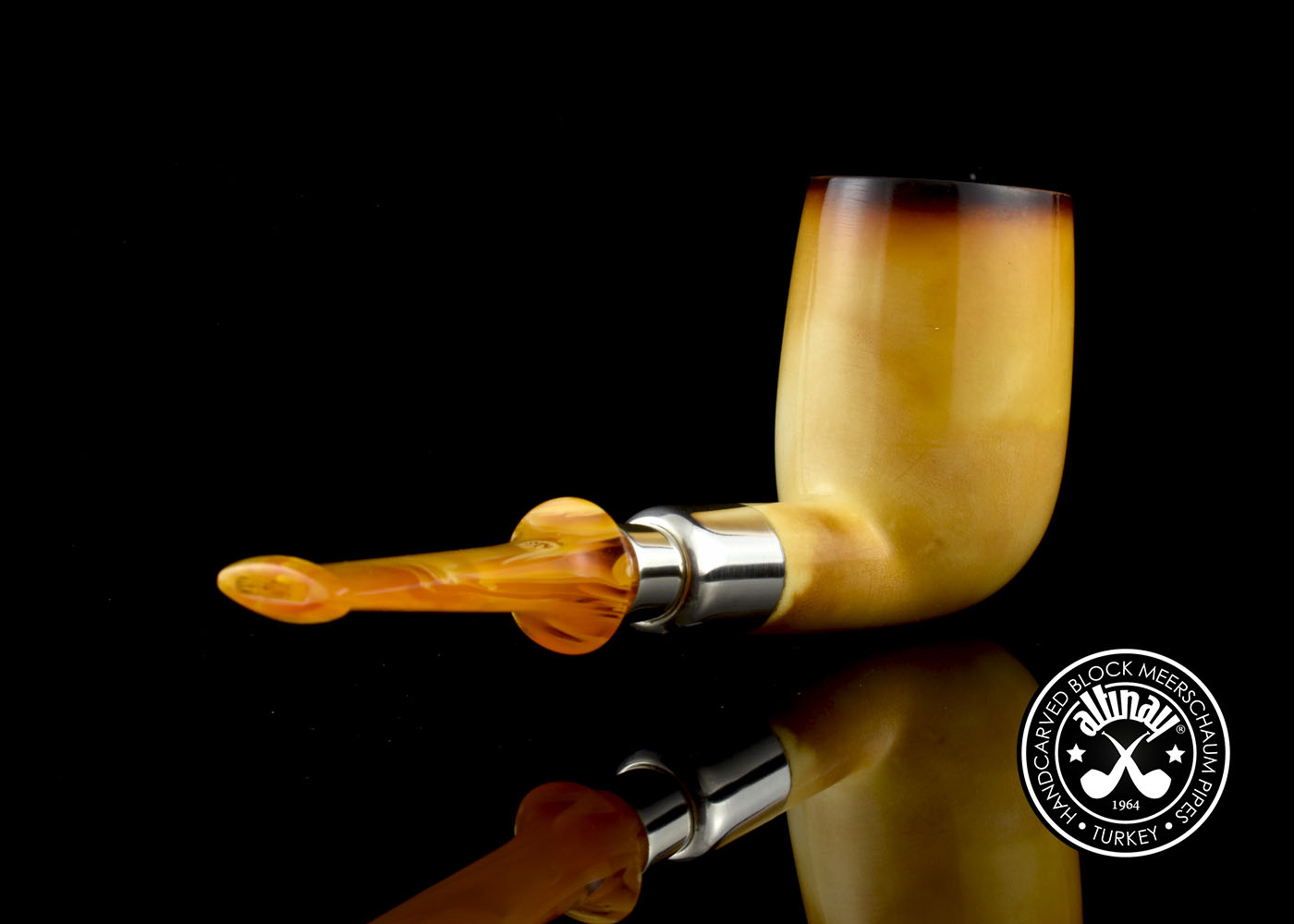 altinay-calcined-billiard-meerschaumpfeife-silber-spigot-wei image 5