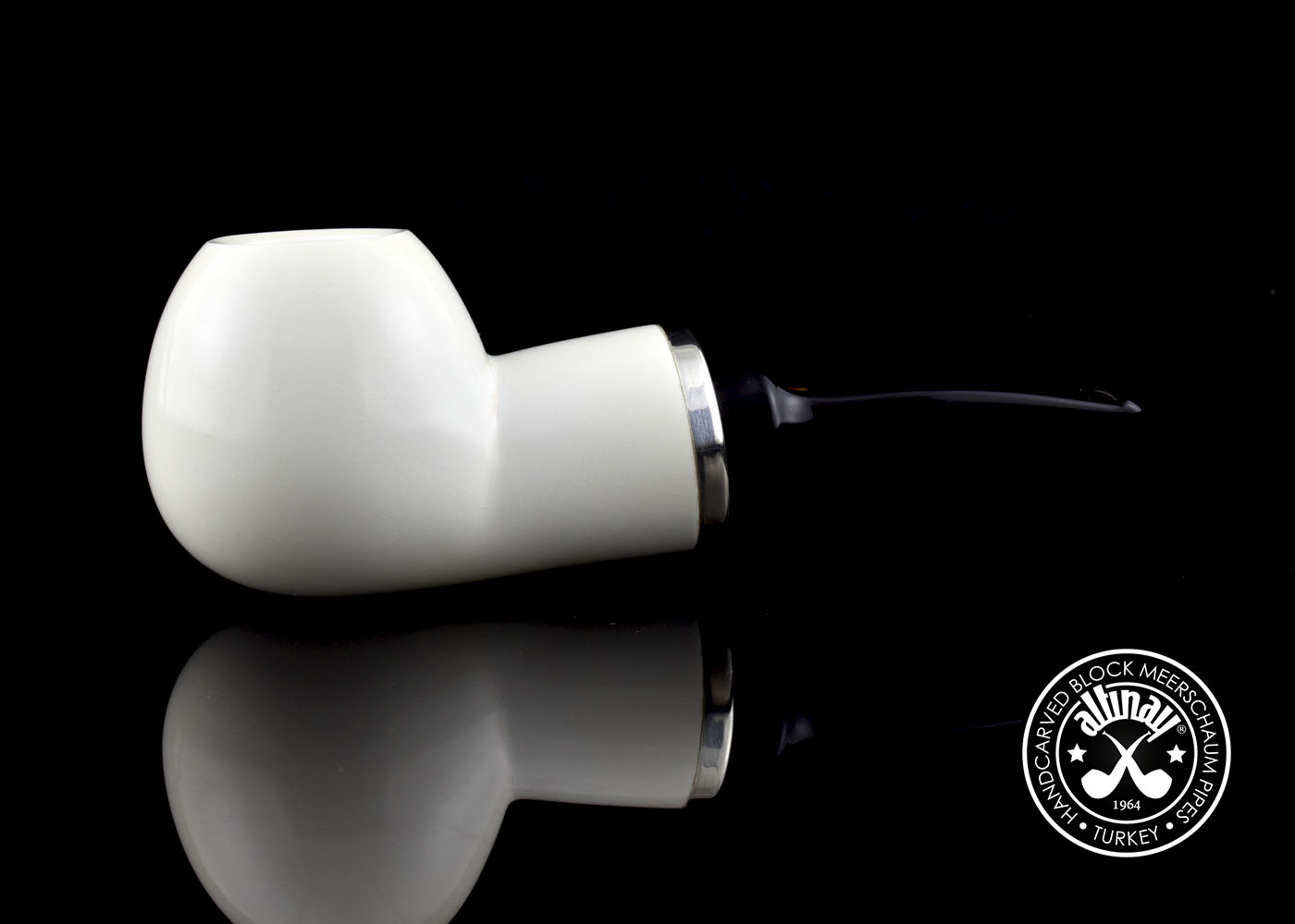 altinay-reverse-calabash-apple-pfeife-silber-army-meerschaum image 2