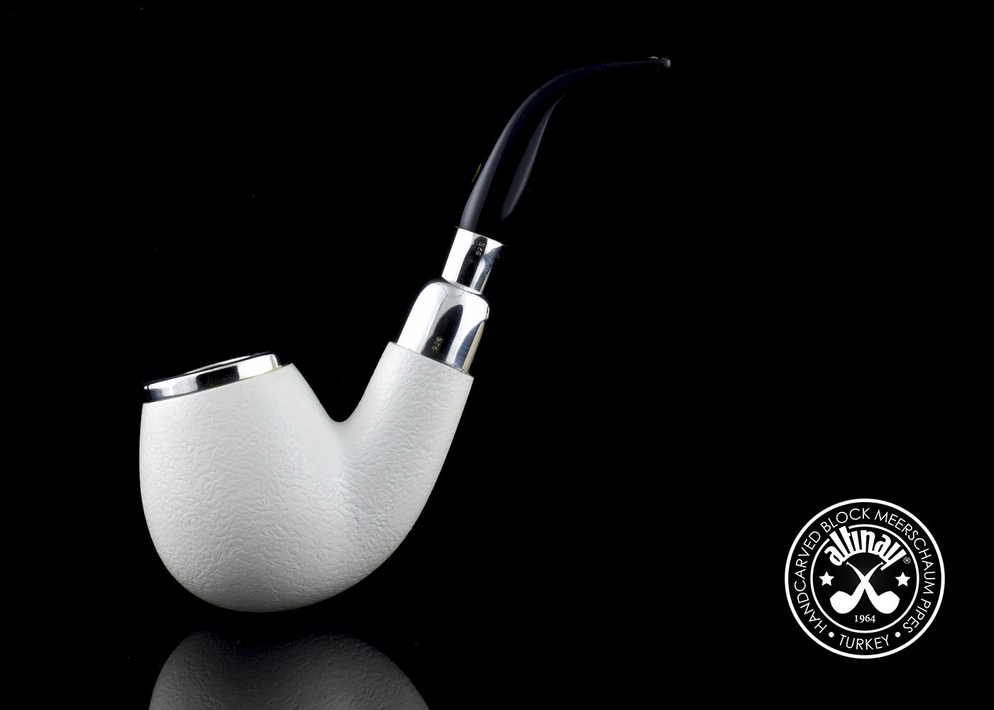 altinay-spigot-bent-brandy-meerschaumpfeife-silber-gebogen image 3