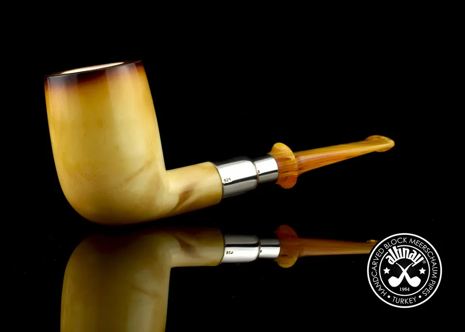 altinay-calcined-billiard-meerschaumpfeife-silber-spigot-wei image 1