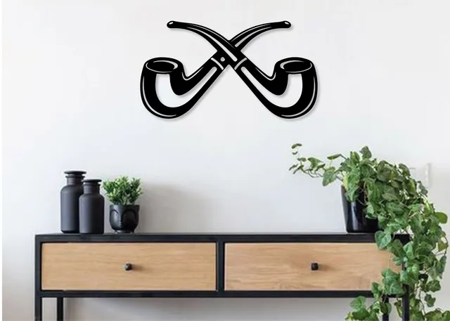 altinay-crossed-pipes-wanddeko-holz-pfeifen-deko image 1