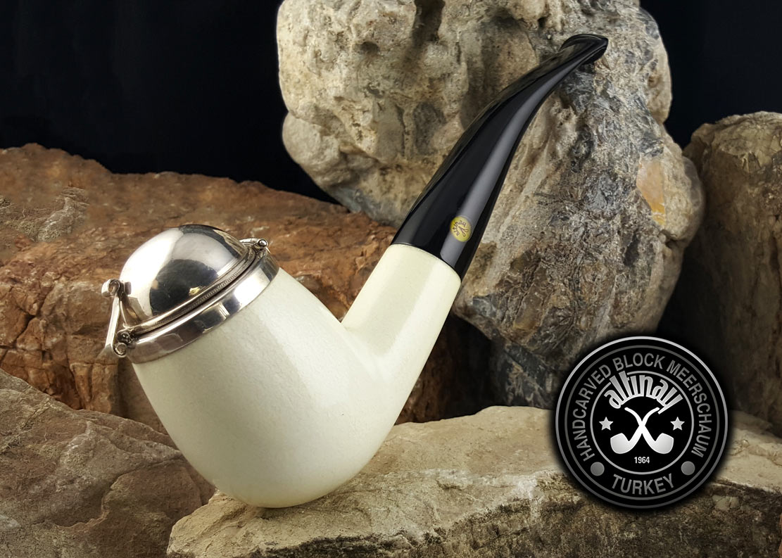 altinay-classic-bent-meerschaumpfeife-mit-silberdeckel image 5