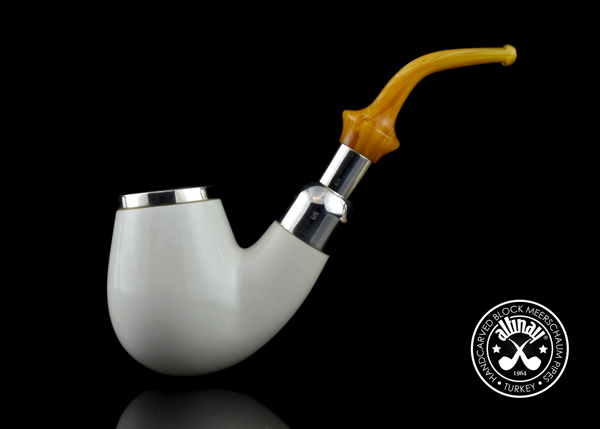 altinay-spigot-brandy-silber-meerschaumpfeife-bernstein image 1