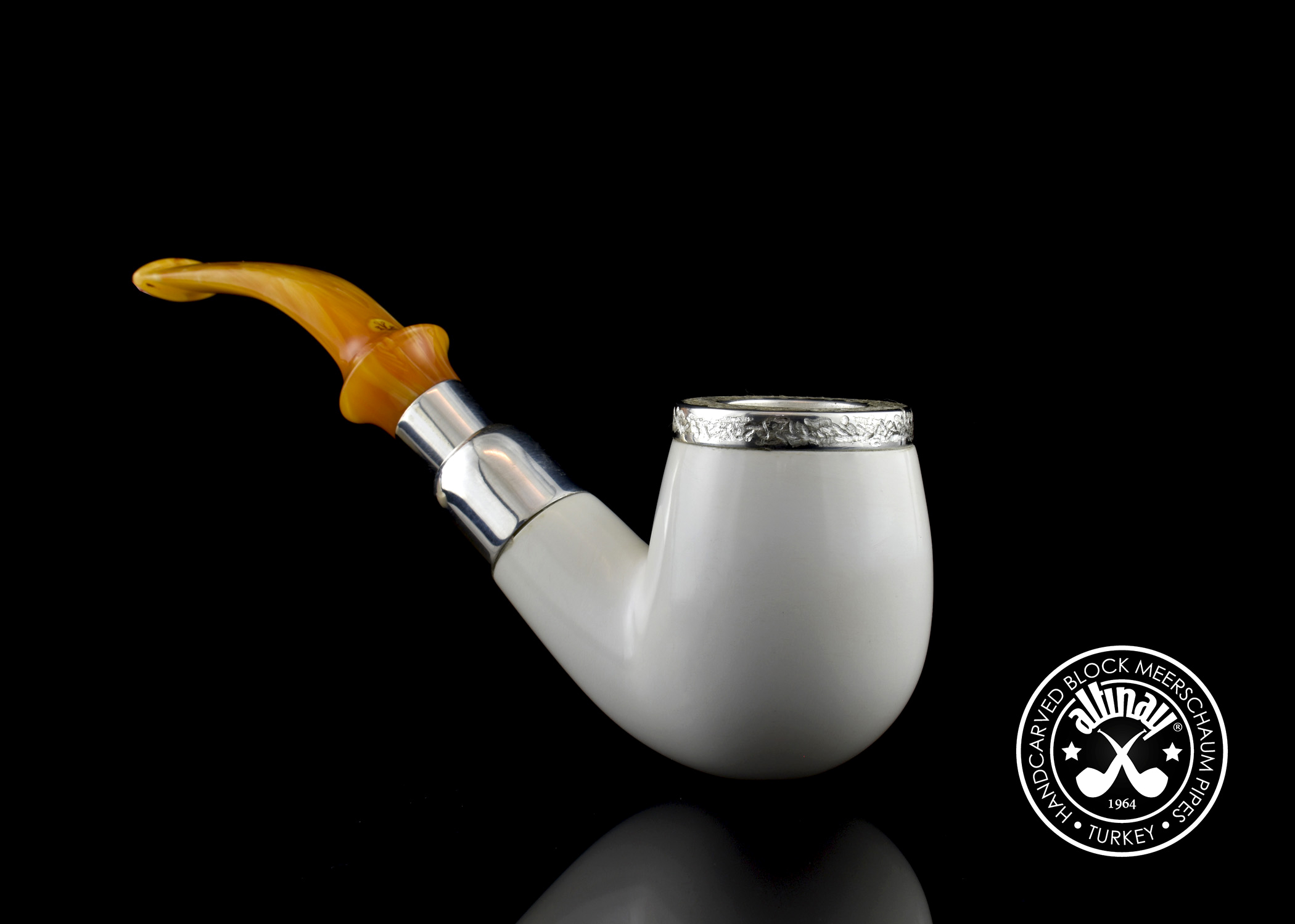 altinay-spigot-top-silver-bent-billiard-meerschaumpfeife-gebogen-2 image 3