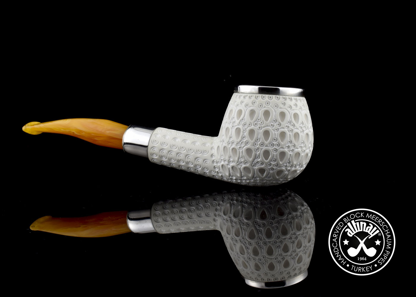 altinay-army-bent-apple-meerschaumpfeife-silber-gebogen image 2
