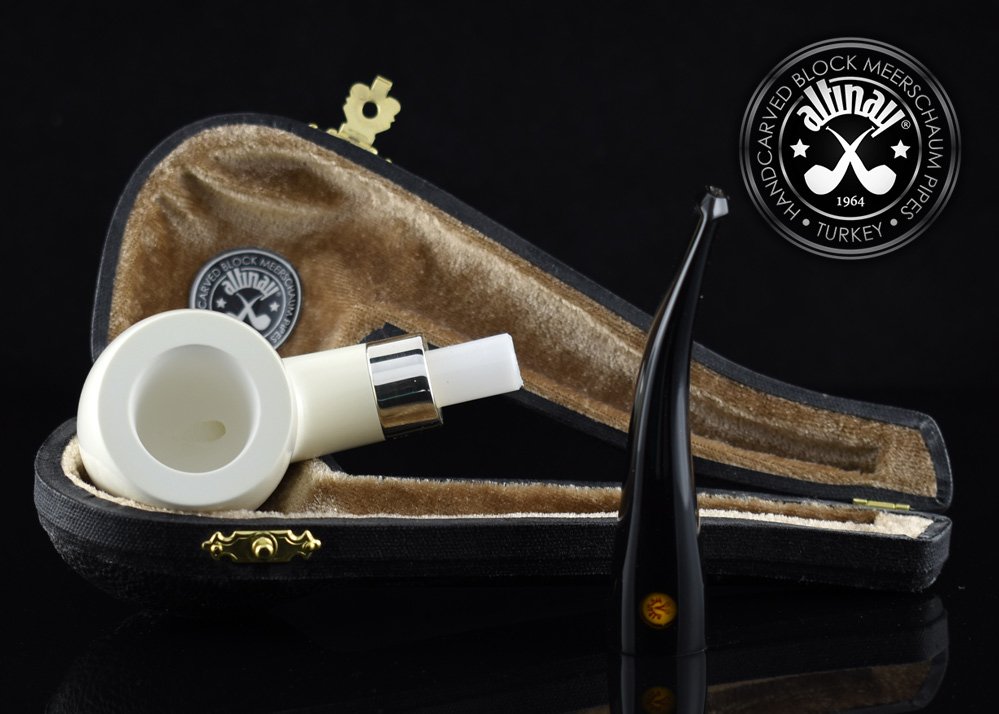 altinay-classic-half-bent-meerschaumpfeife-silberband image 6