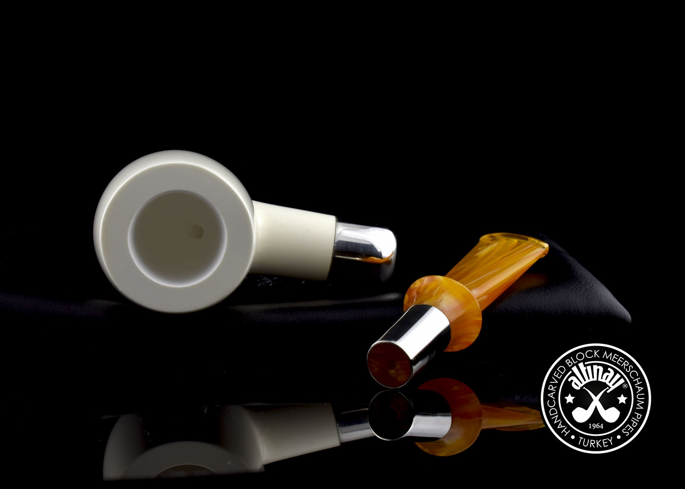 altinay-spigot-meerschaumpfeife-billiard-silber-glatt image 2