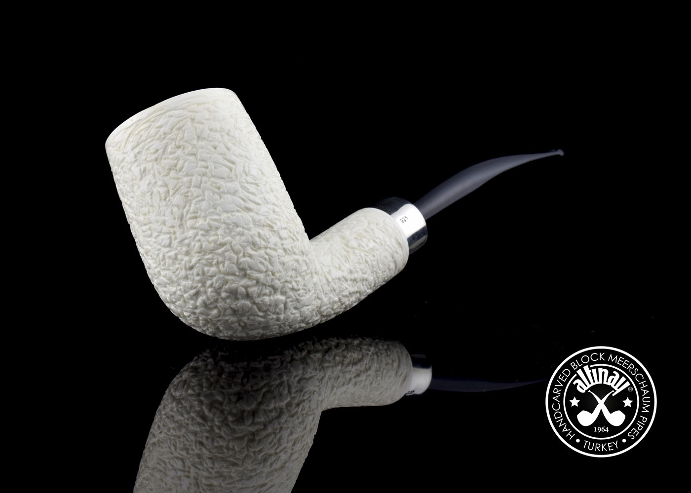 altinay-spigot-army-bent-billiard-meerschaumpfeife-silber image 6