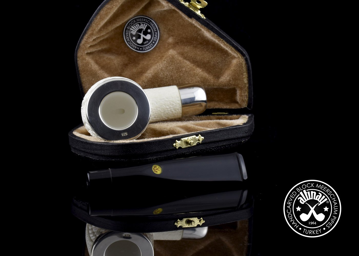 altinay-spigot-army-billiard-meerschaumpfeife-eule-silber image 6