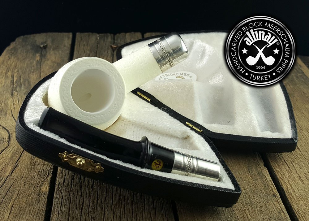 altinay-classic-bent-meerschaumpfeife-silber-mit-etui image 6