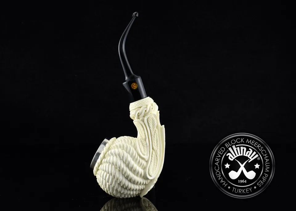 altinay-classic-wicker-meerschaumpfeife-silberdeckel-geflochten image 1